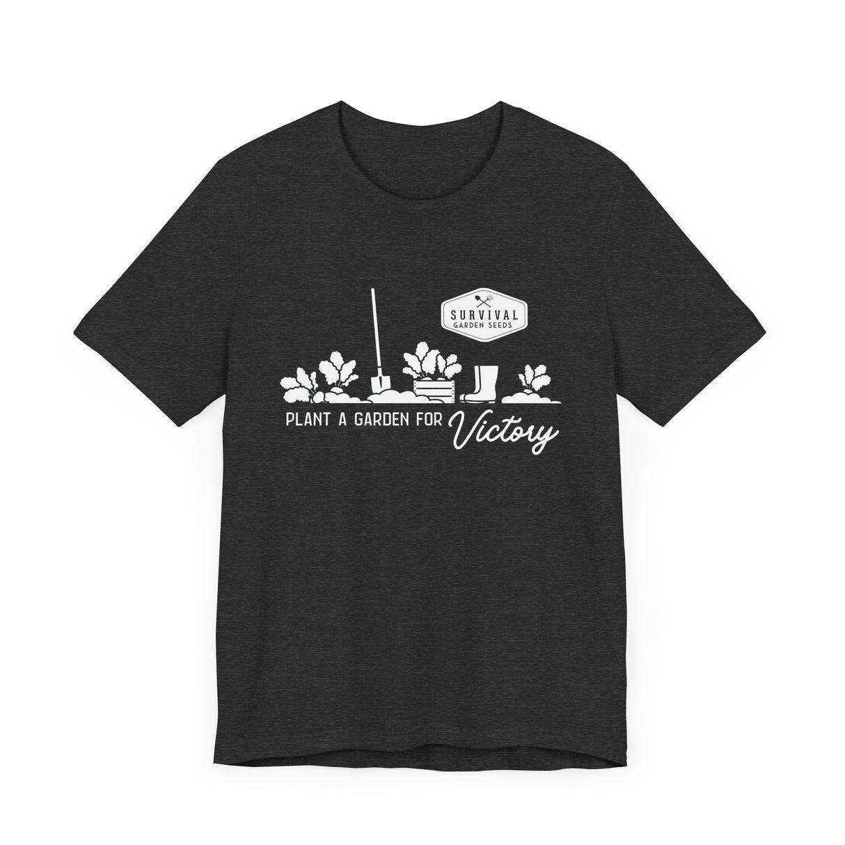 Unisex Tee - "Grow a Garden for Victory" (white design)