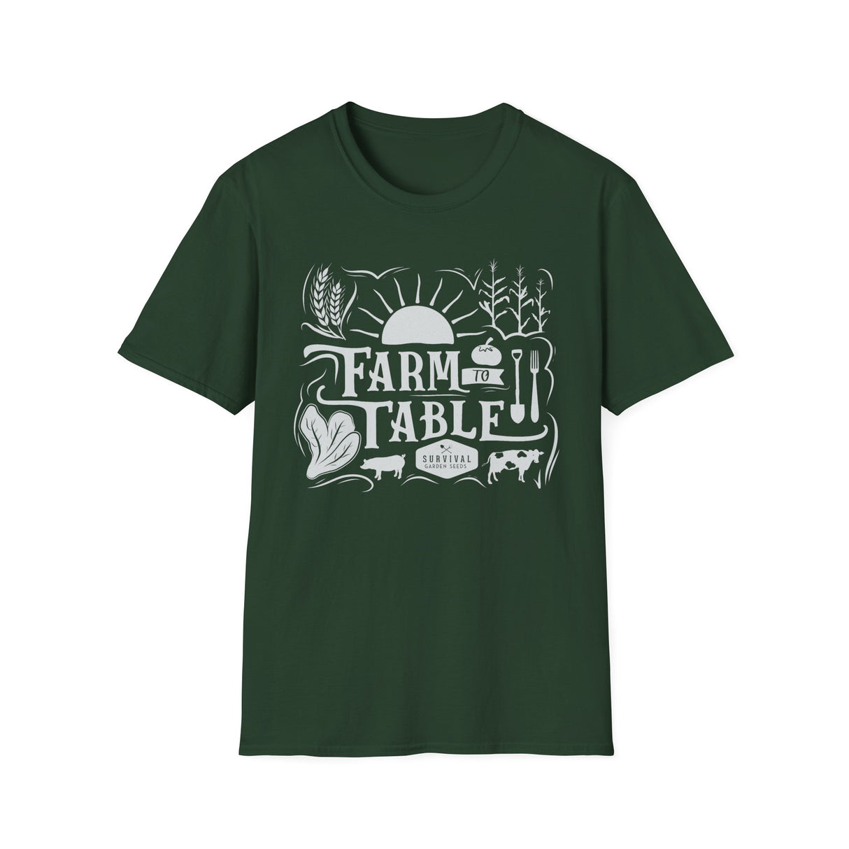 Unisex Tee - "Farm to Table" (white design)