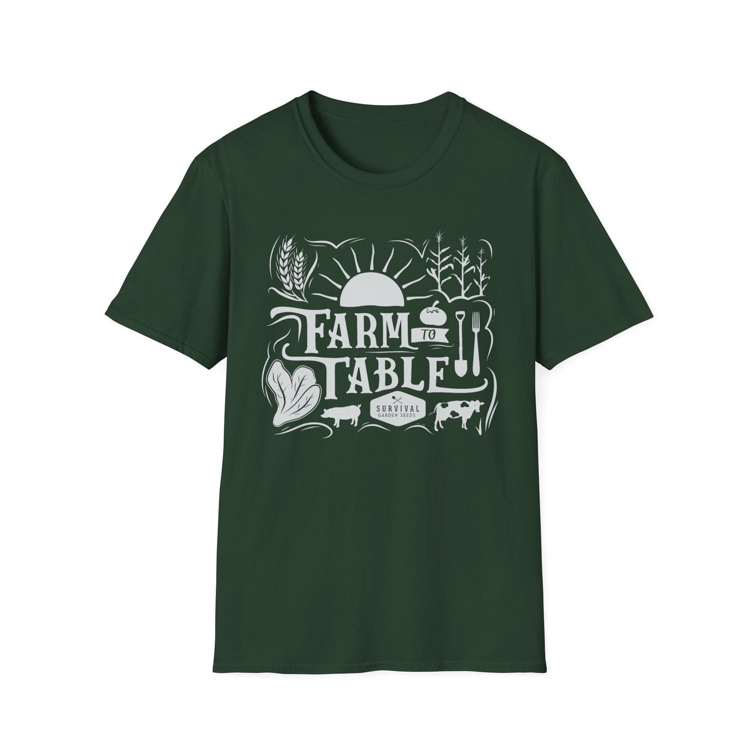 Unisex Tee - "Farm to Table" (white design)