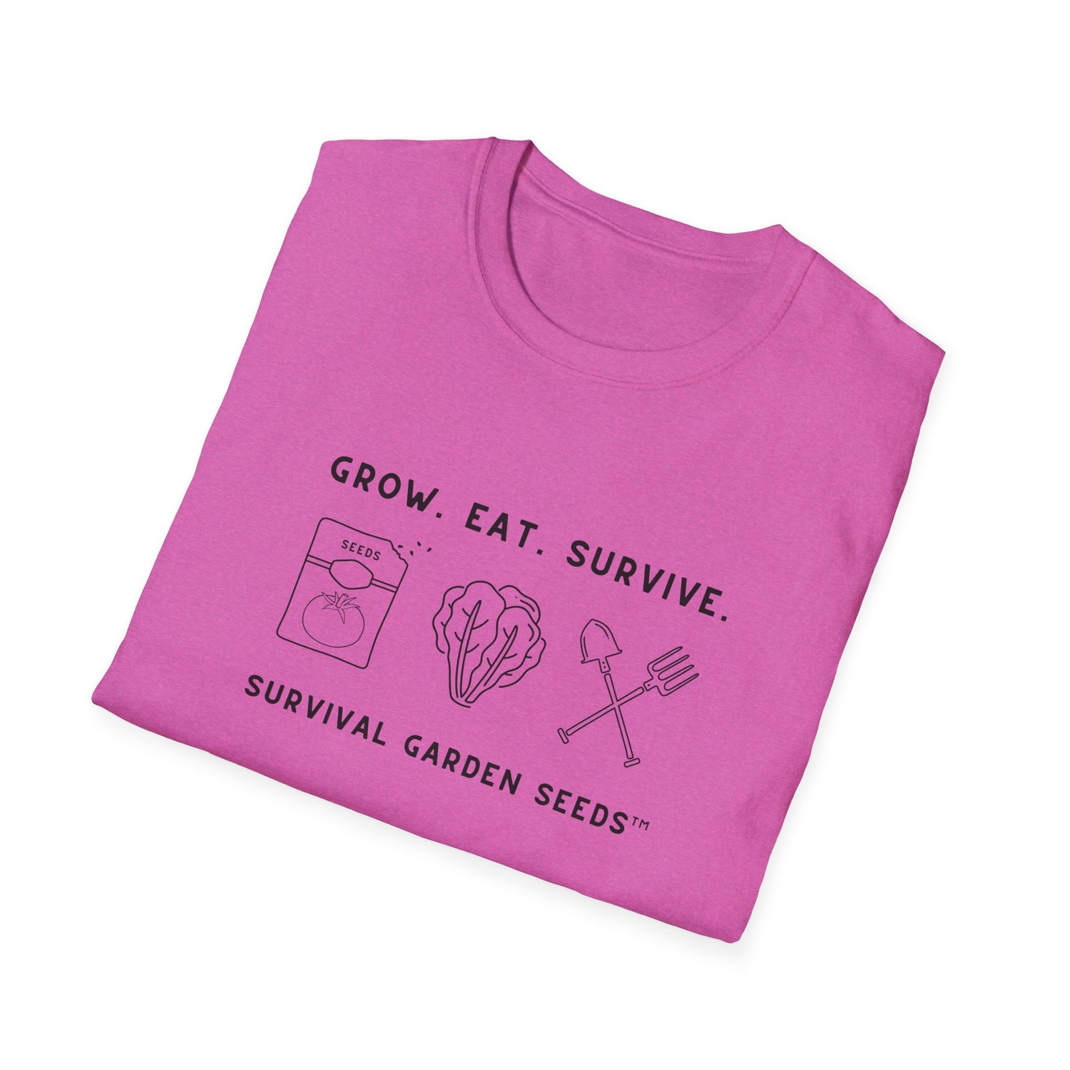 Unisex Tee - "Grow, Eat, Survive" (black design)