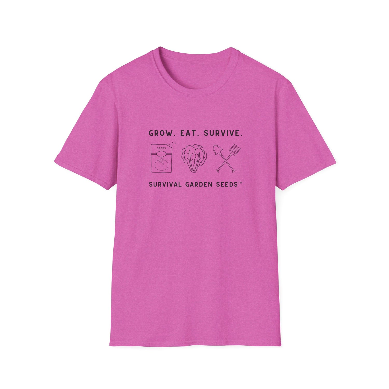 Unisex Tee - "Grow, Eat, Survive" (black design)