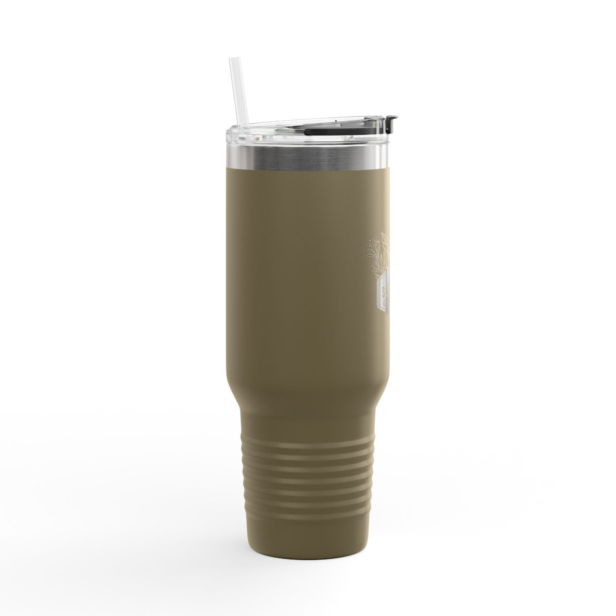 Insulated  40 oz Travel Mug - "Survival Garden Seeds Floral Logo"