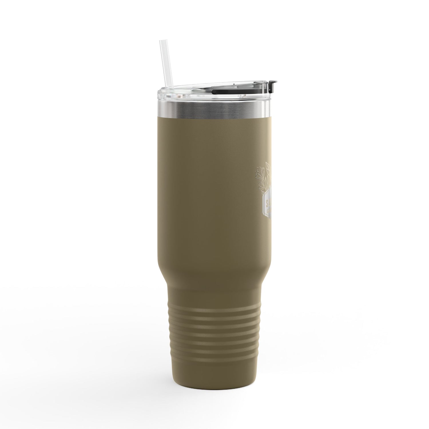 Insulated  40 oz Travel Mug - "Survival Garden Seeds Floral Logo"