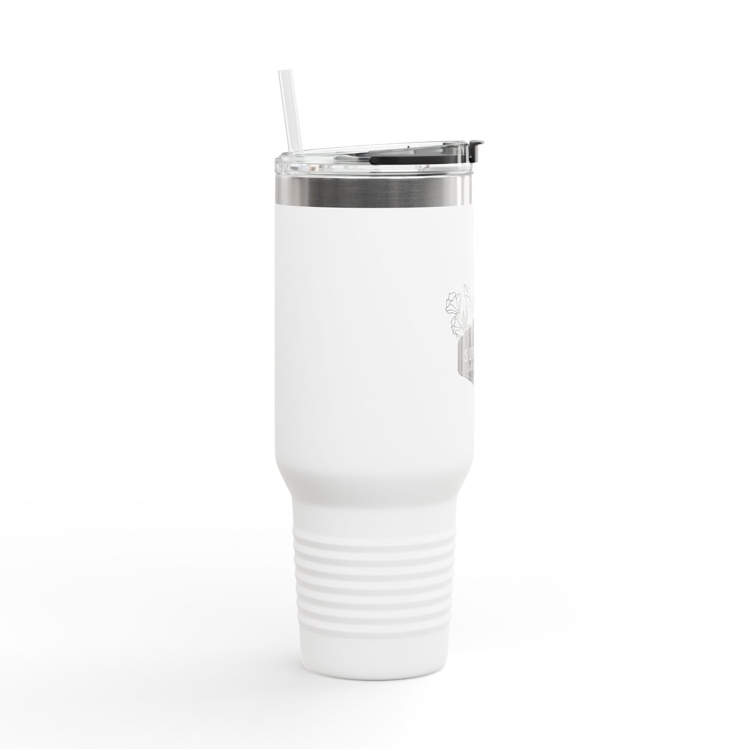 Insulated  40 oz Travel Mug - "Survival Garden Seeds Floral Logo"