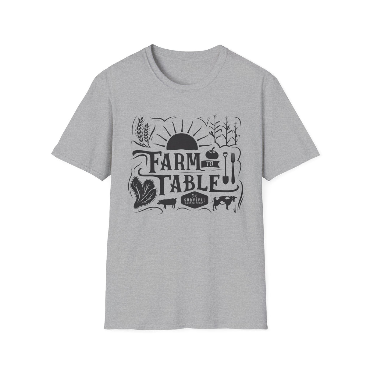 Unisex Tee - "Farm to Table" (black design)