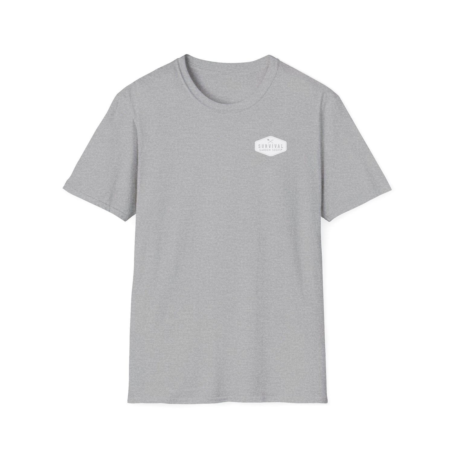 Unisex Tee - White Logo Front - "A Garden Today" Back