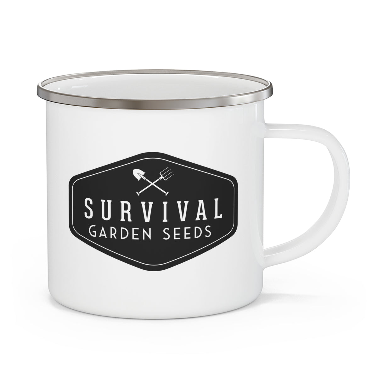 Enamel Camping Mug - Survival Garden Seeds Logo
