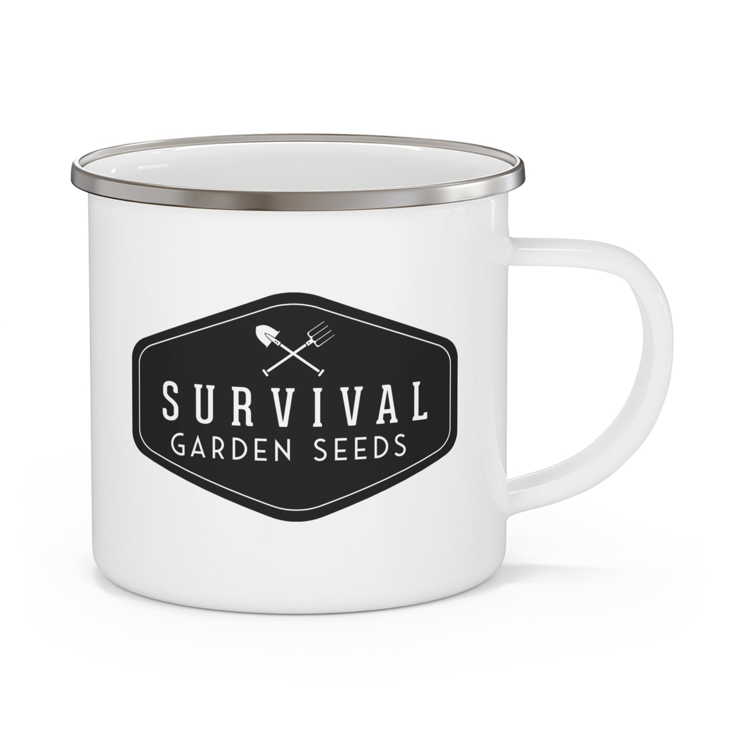Enamel Camping Mug - Survival Garden Seeds Logo