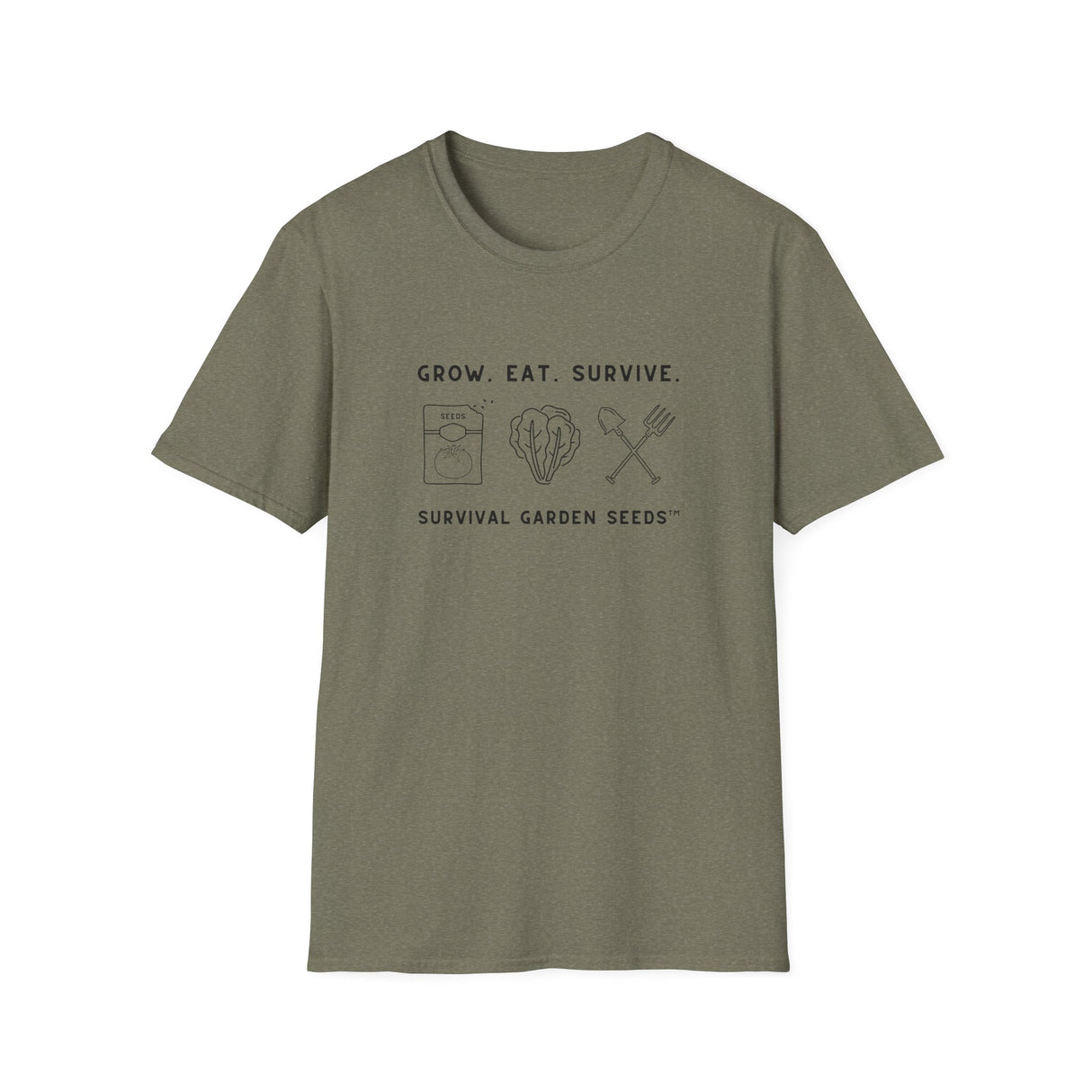Unisex Tee - "Grow, Eat, Survive" (black design)