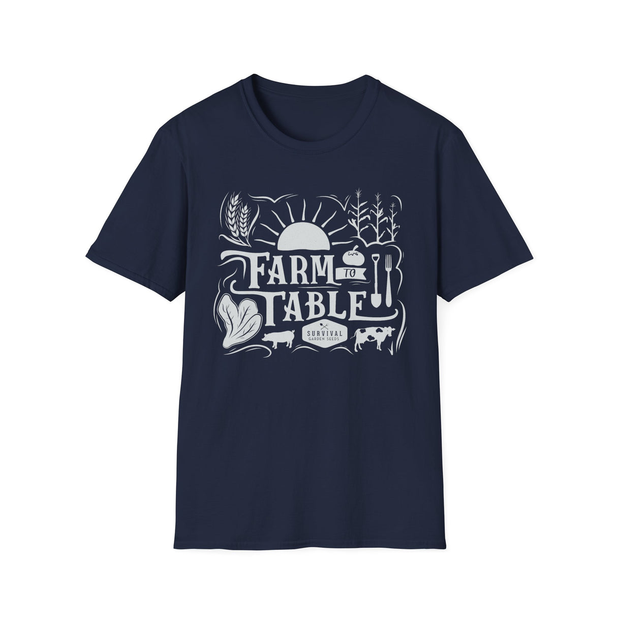 Unisex Tee - "Farm to Table" (white design)