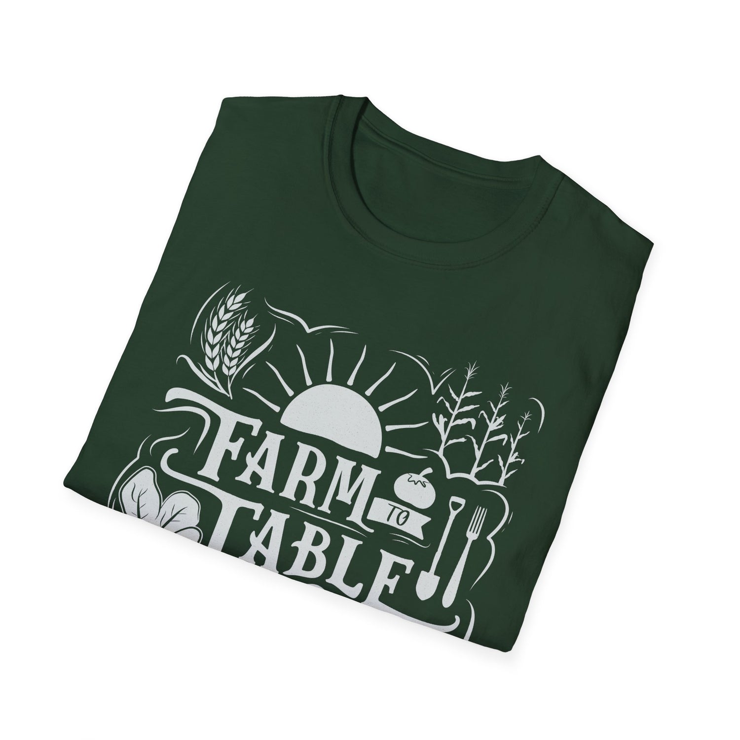 Unisex Tee - "Farm to Table" (white design)
