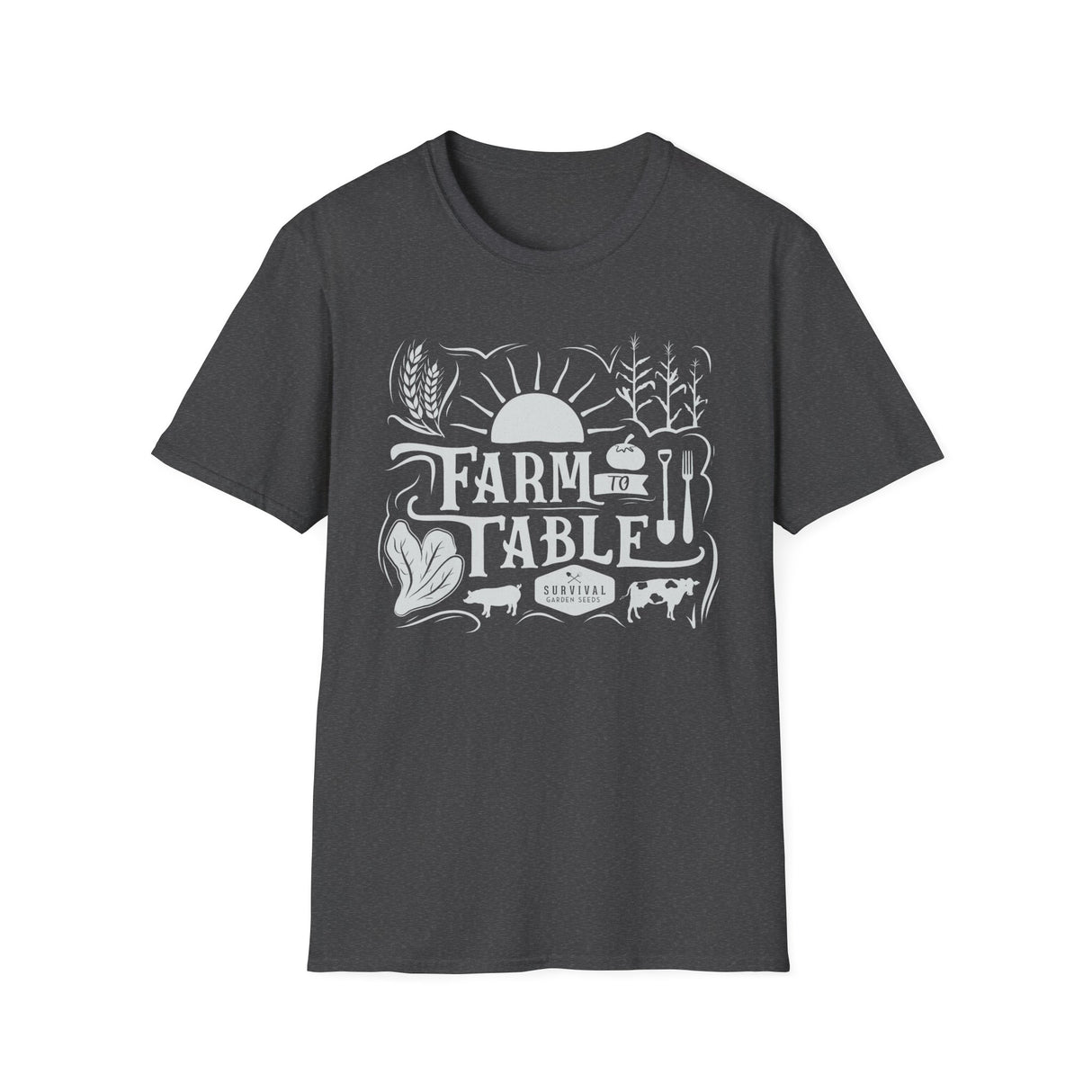 Unisex Tee - "Farm to Table" (white design)
