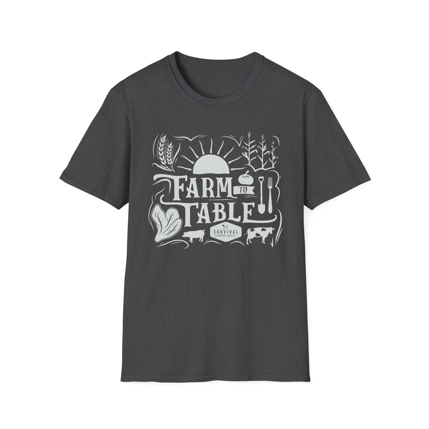Unisex Tee - "Farm to Table" (white design)