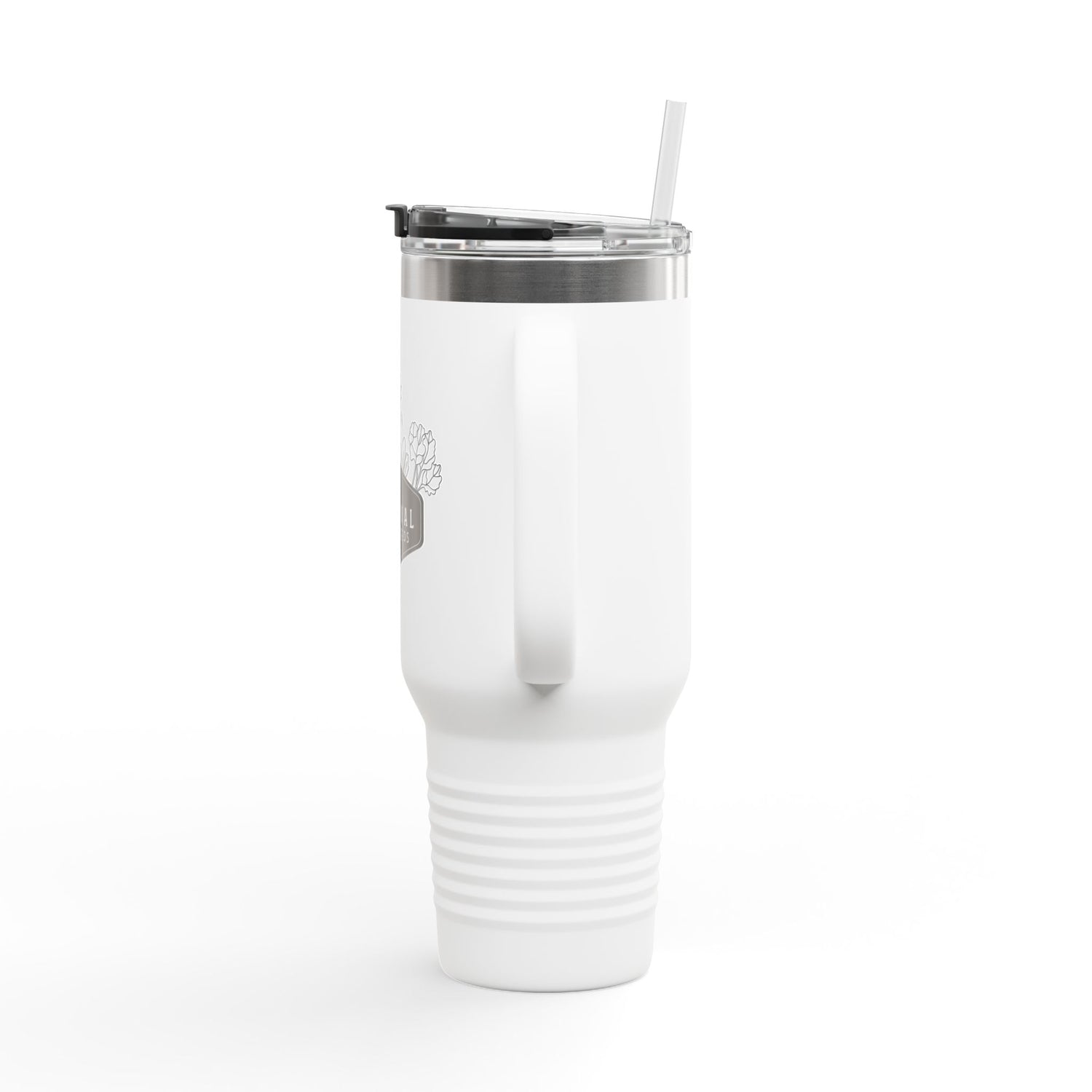 Insulated  40 oz Travel Mug - "Survival Garden Seeds Floral Logo"