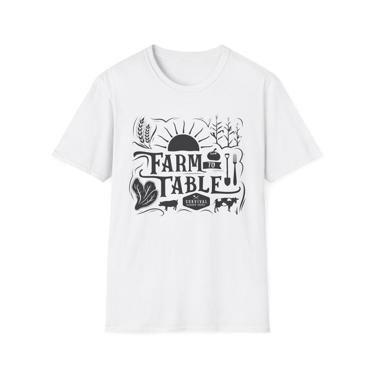 Unisex Tee - "Farm to Table" (black design)