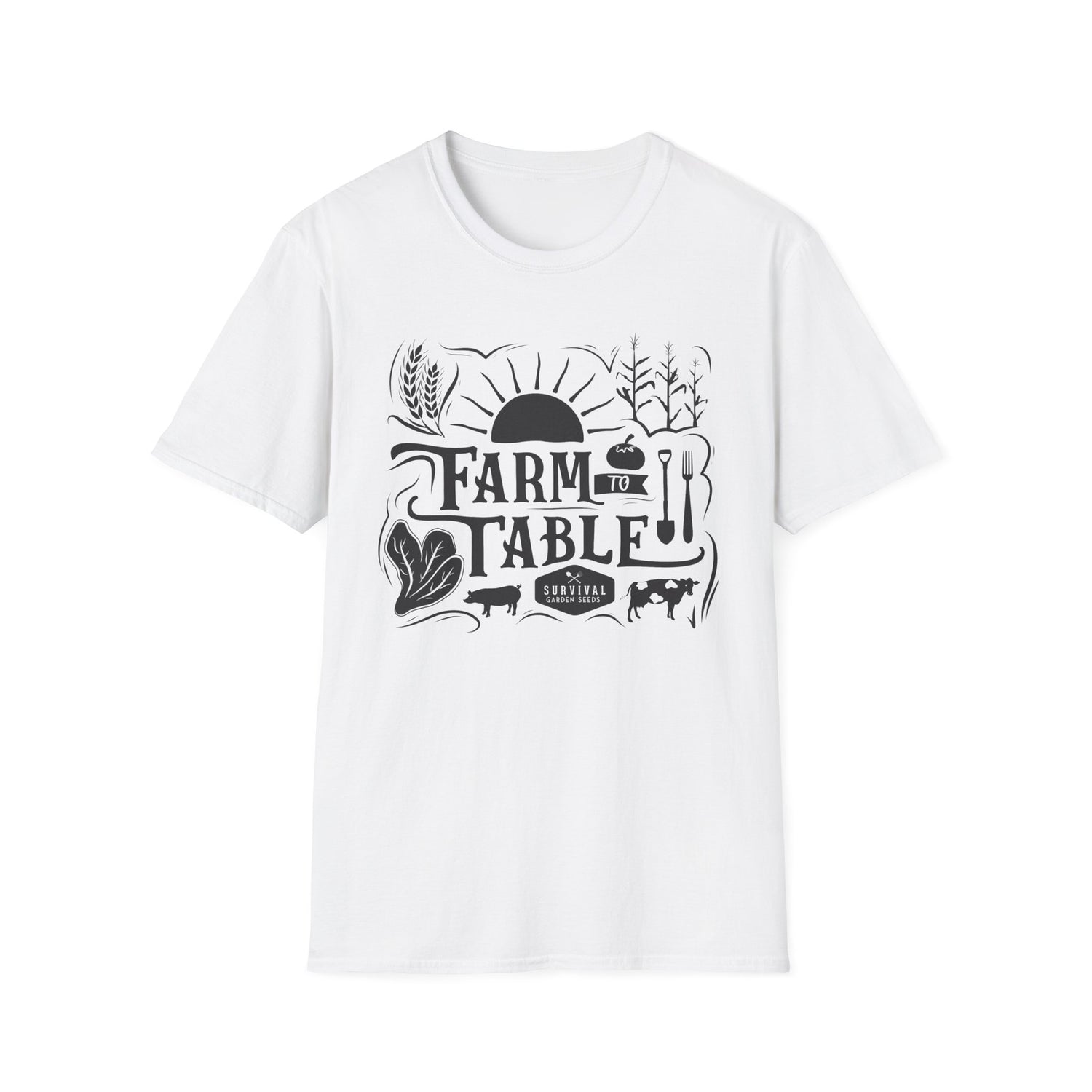 Unisex Tee - "Farm to Table" (black design)