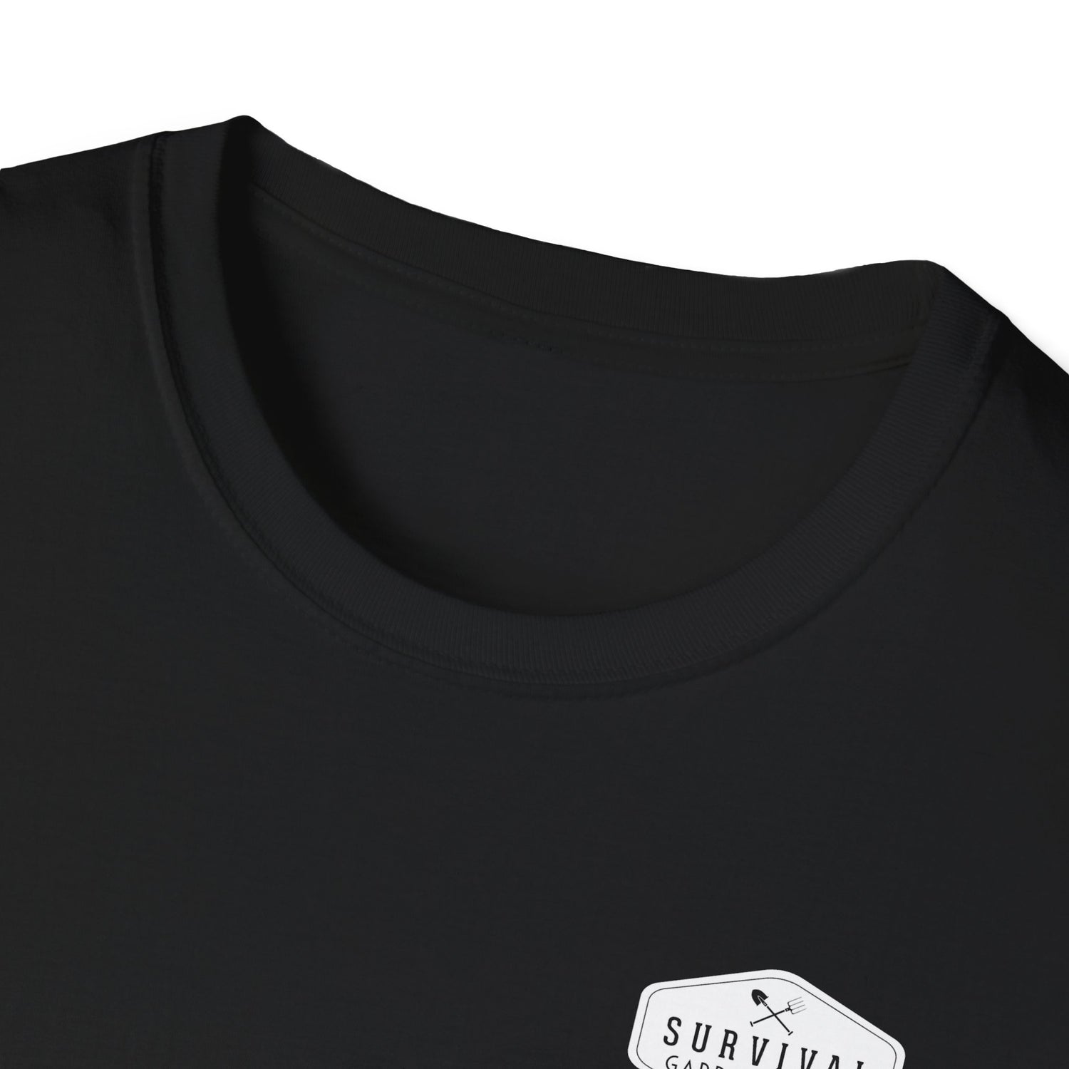 Unisex Tee - White Logo Front - "A Garden Today" Back