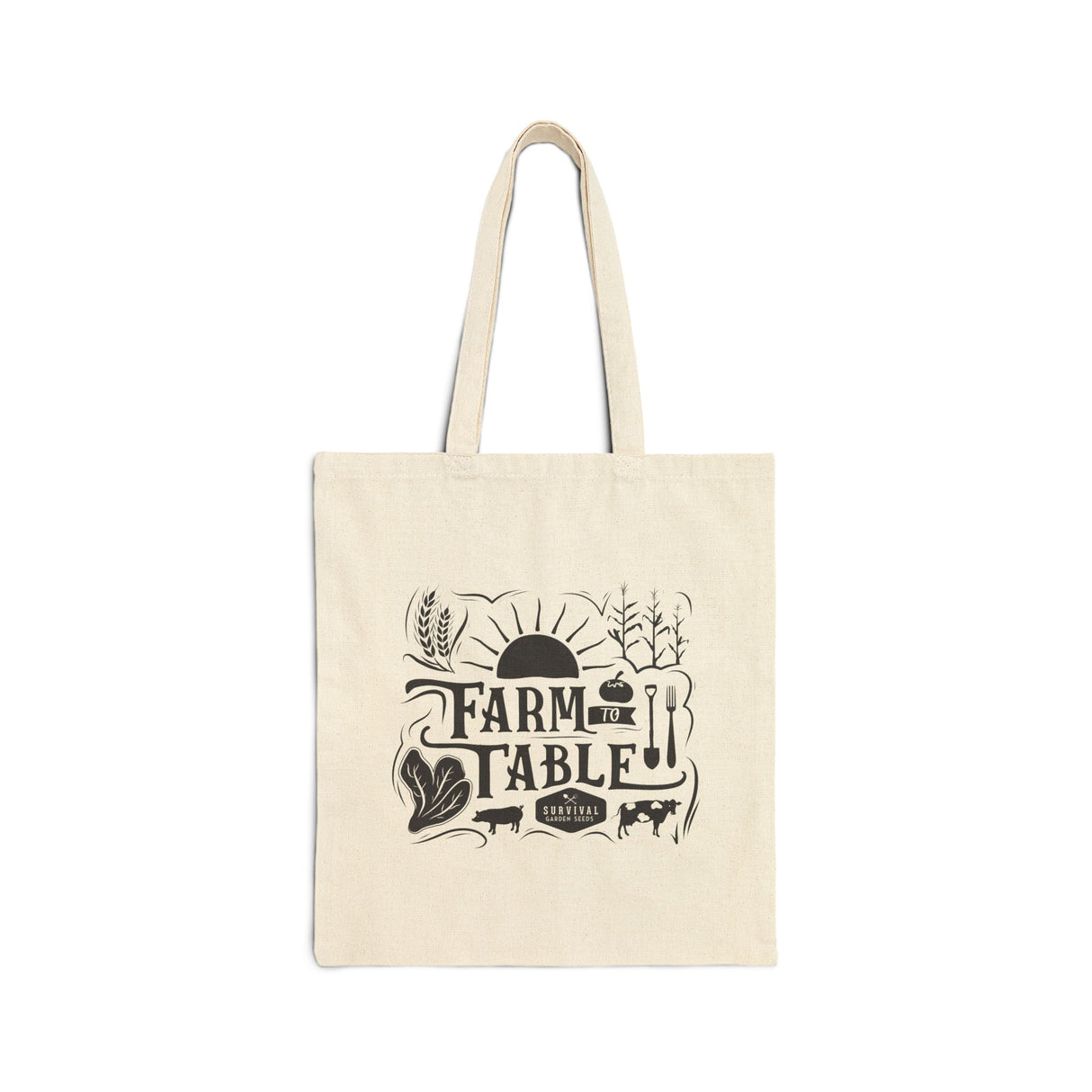 Cotton Canvas Tote Bag - "Farm to Table"