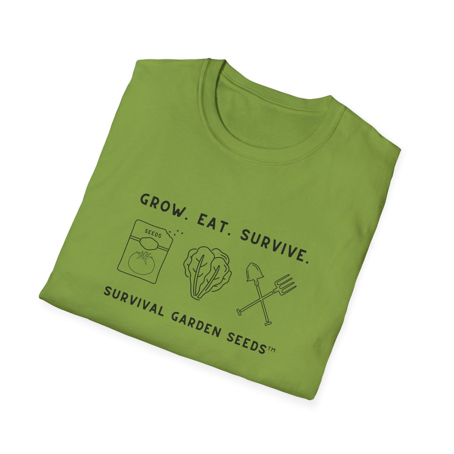 Unisex Tee - "Grow, Eat, Survive" (black design)