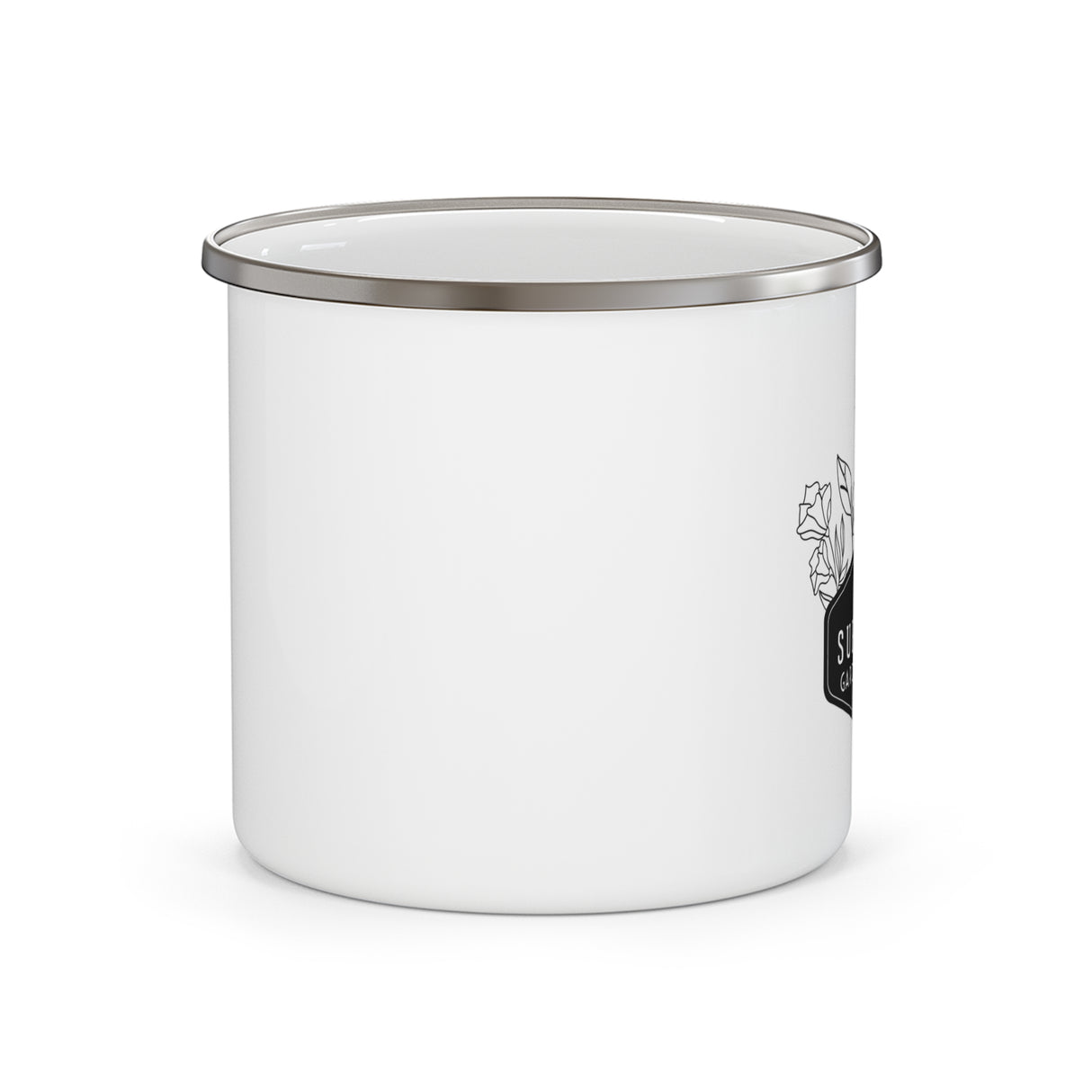 Enamel Camping Mug - Survival Garden Seeds Floral Logo