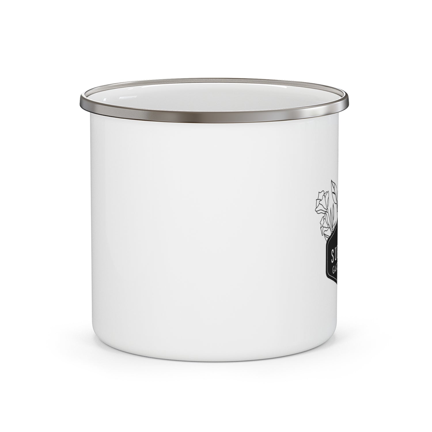 Enamel Camping Mug - Survival Garden Seeds Floral Logo