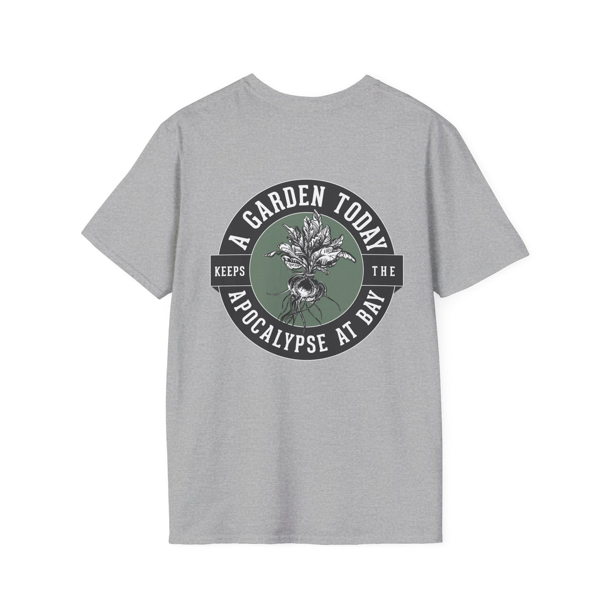 Unisex Tee - White Logo Front - "A Garden Today" Back