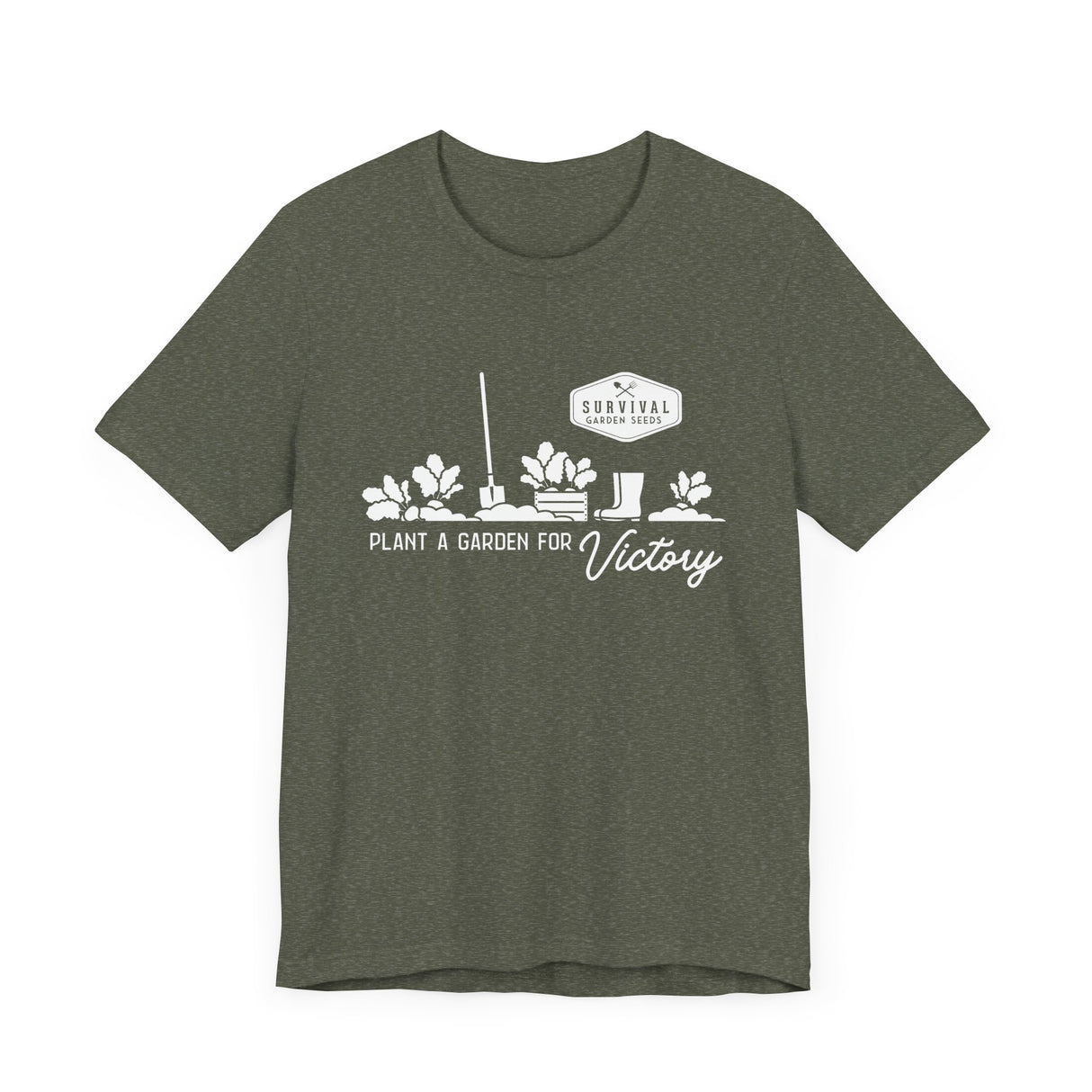 Unisex Tee - "Grow a Garden for Victory" (white design)