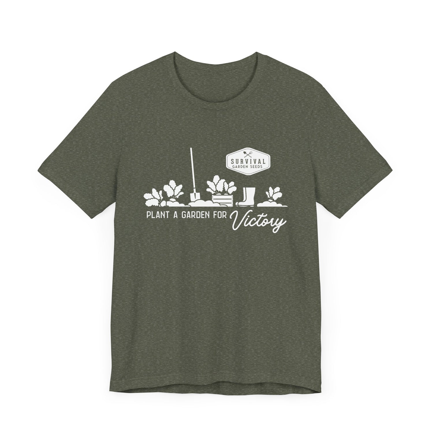 Unisex Tee - "Grow a Garden for Victory" (white design)