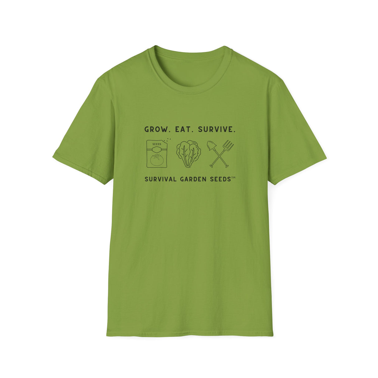 Unisex Tee - "Grow, Eat, Survive" (black design)