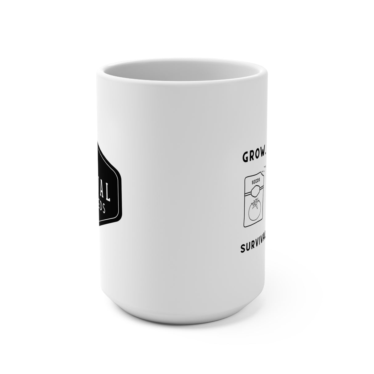 15 oz. Ceramic Mug - "Grow, Eat, Survive"