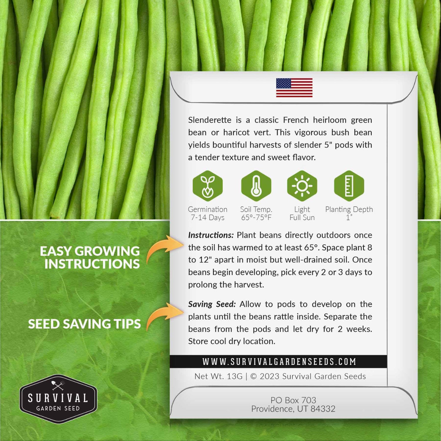 French Slenderette Bean Growing instructions