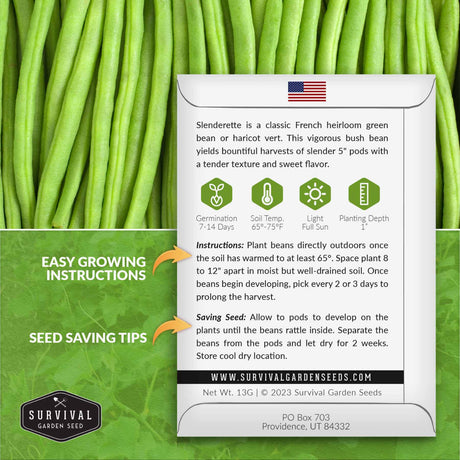 French Slenderette Bean Growing instructions