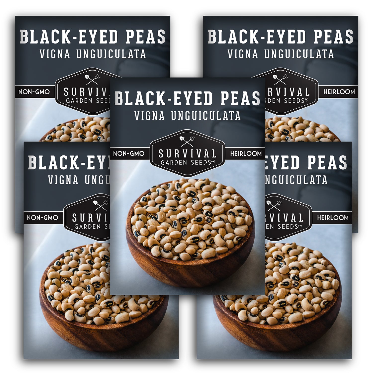 5 packets of Black-Eyed Pea seeds