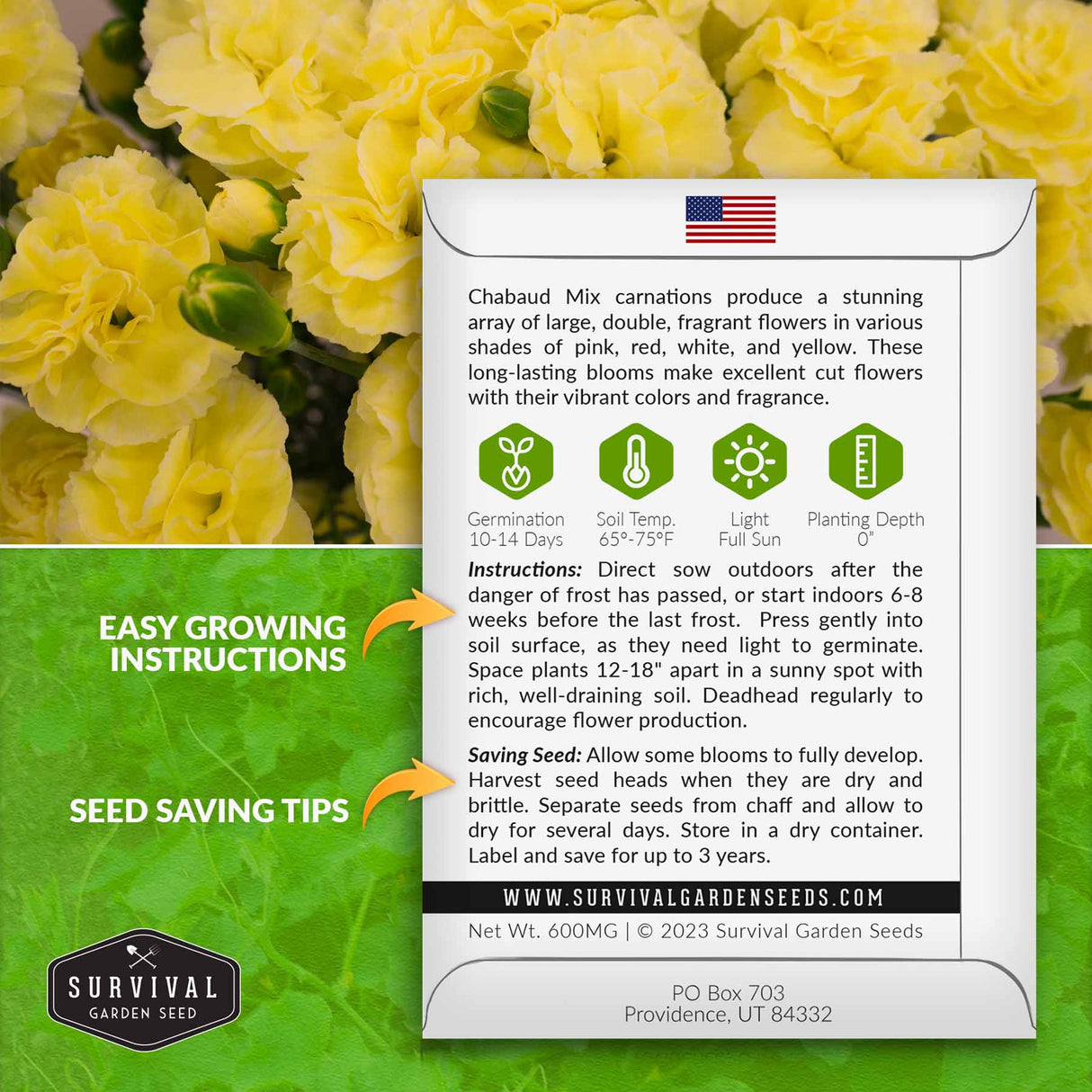 Chabaud Mix Carnation seed growing instructions