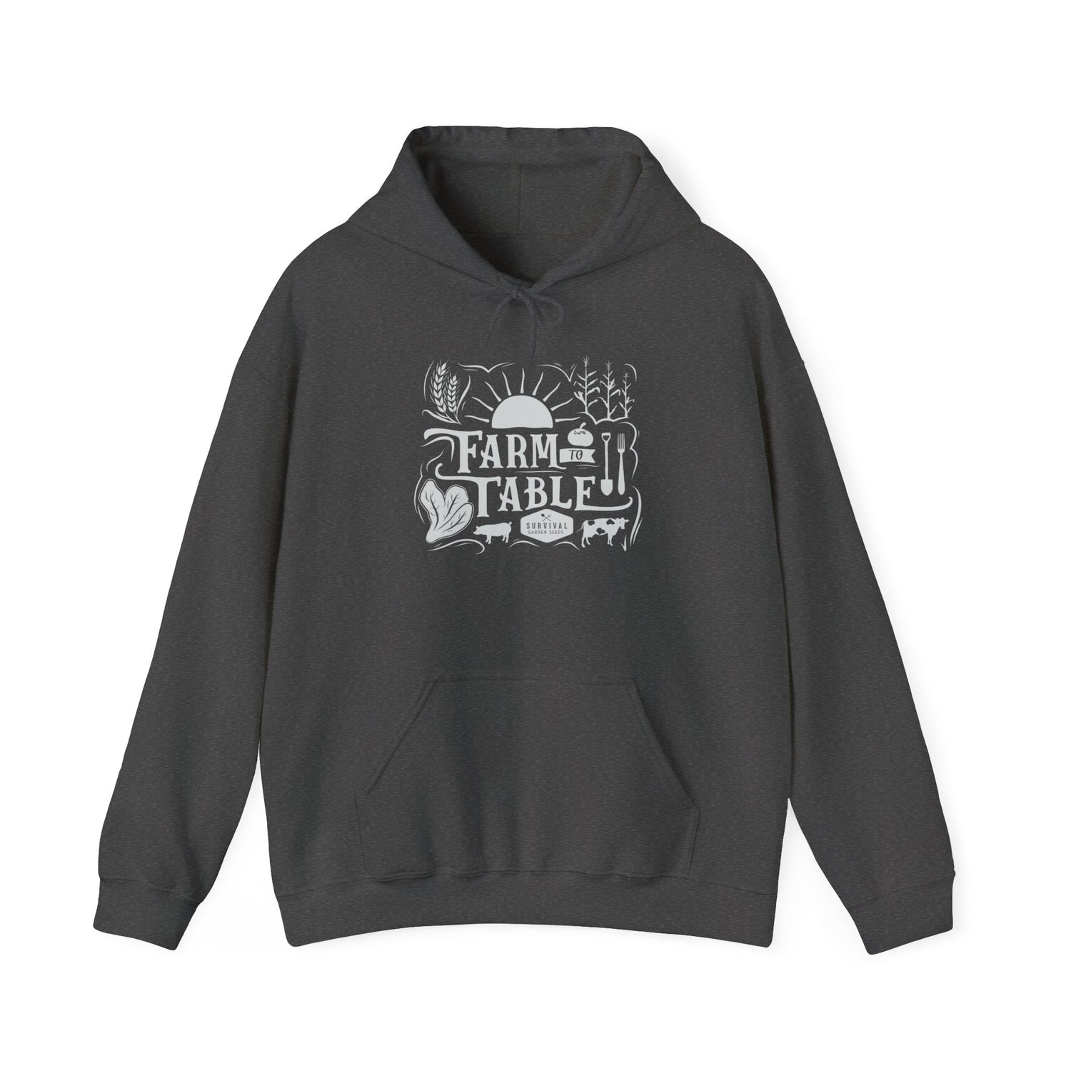 Farm to Table Unisex Hoodie - front - Dark Heather