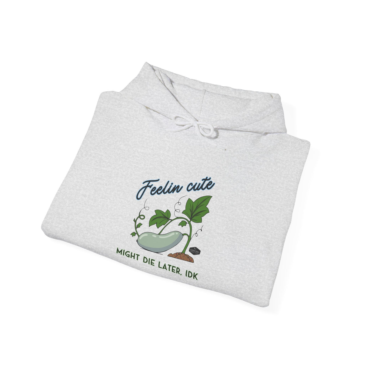 Unisex Hoodie - Feelin' Cute Might Die Later IDK - folded - Ash