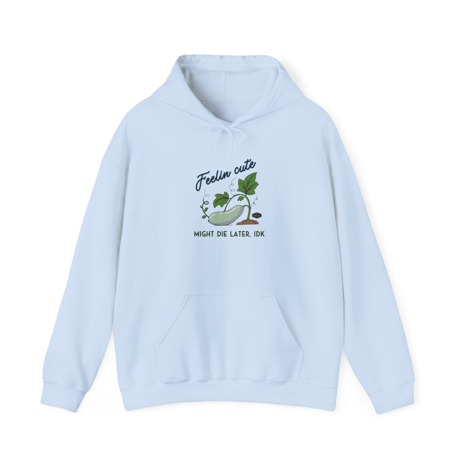 Unisex Hoodie - Feelin' Cute Might Die Later IDK - front - Light Blue