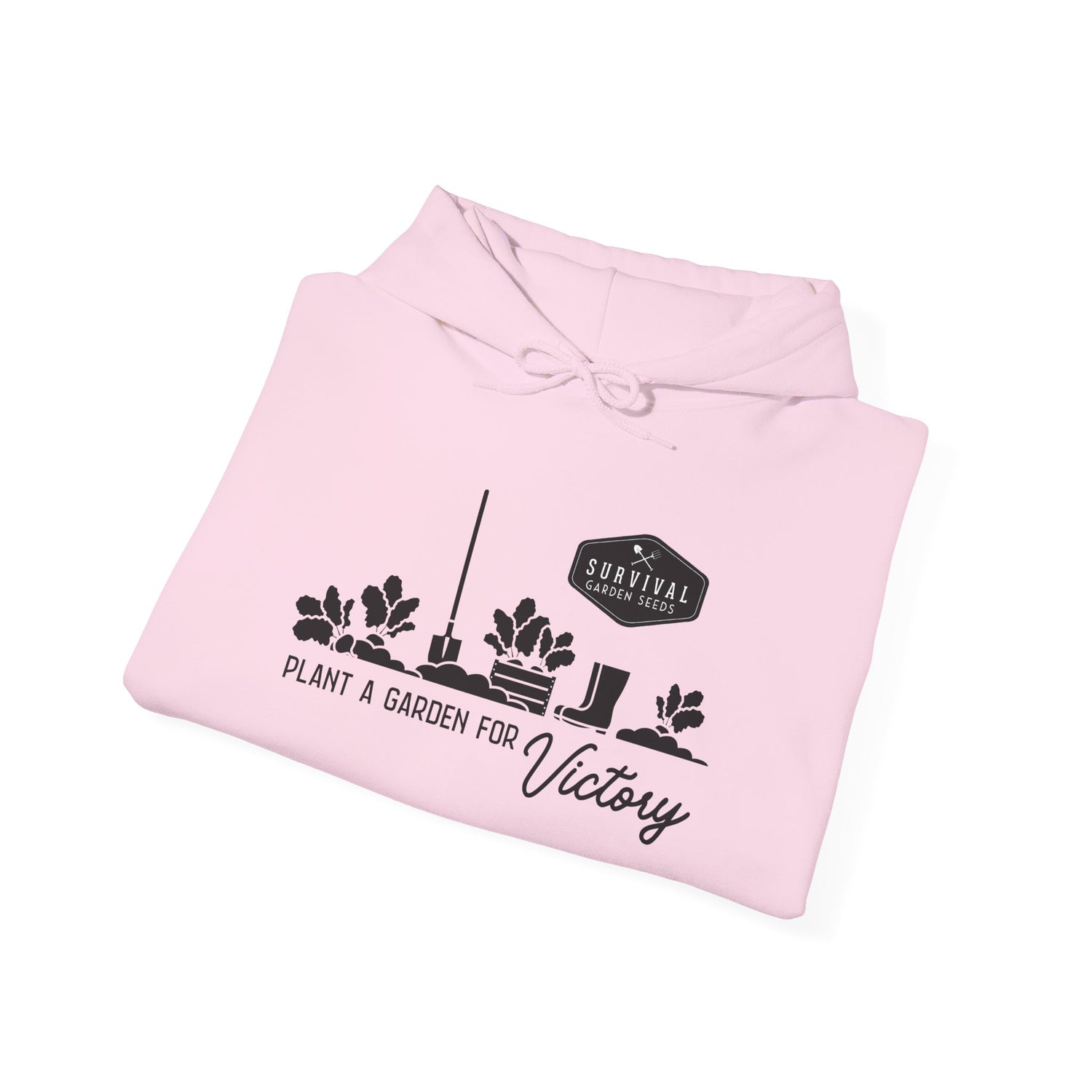 Grow a Garden for Victory Unisex Hoodie - folded - Light Pink
