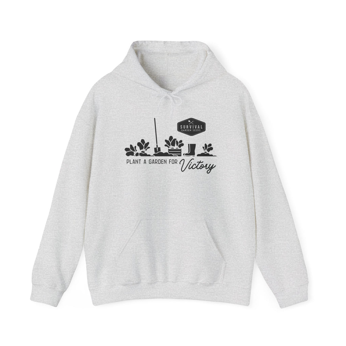 Grow a Garden for Victory Unisex Hoodie - front- Ash