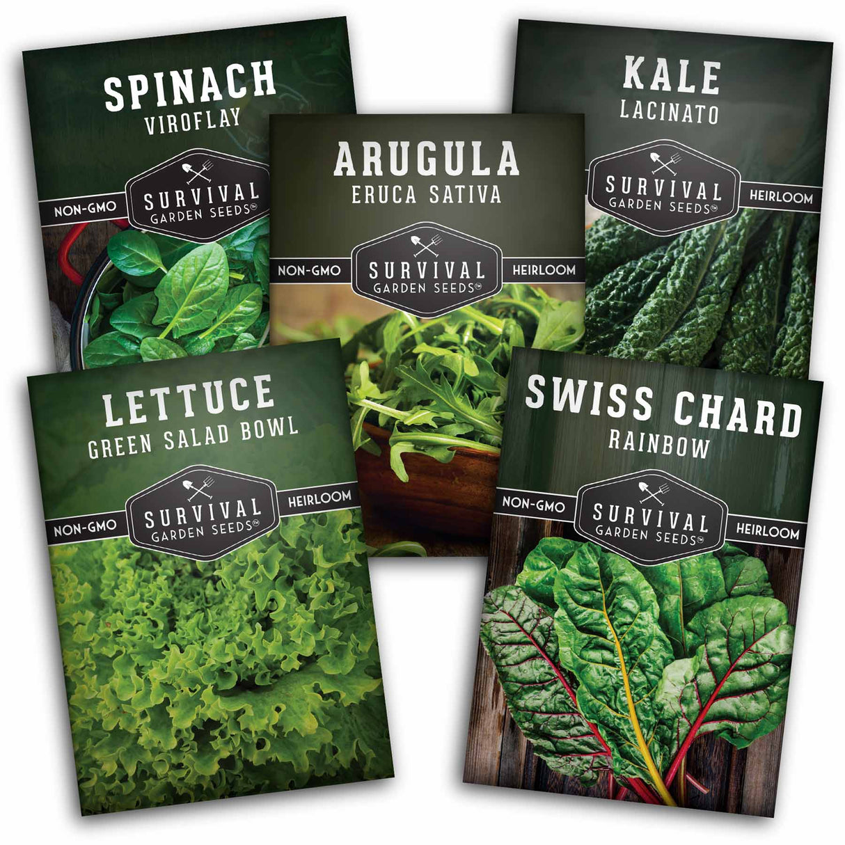 5 Packets of heirloom greens seeds