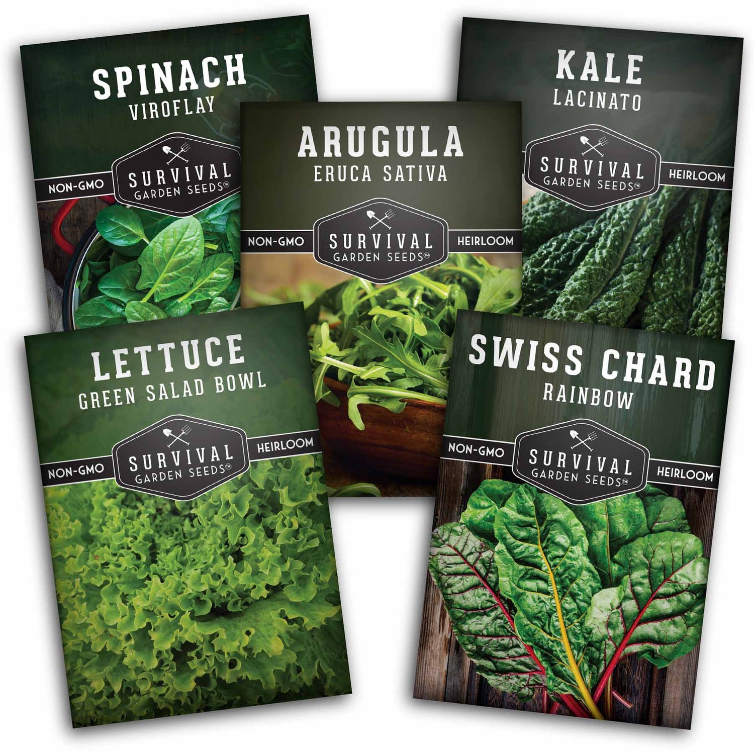 5 Packets of heirloom greens seeds