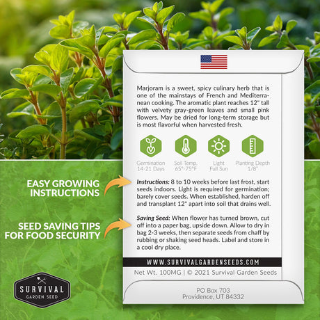 Marjoram seed growing instructions