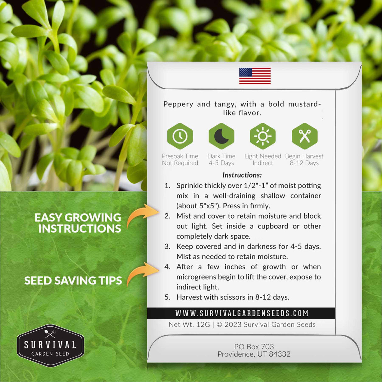 Curled Cress Microgreens growing instructions