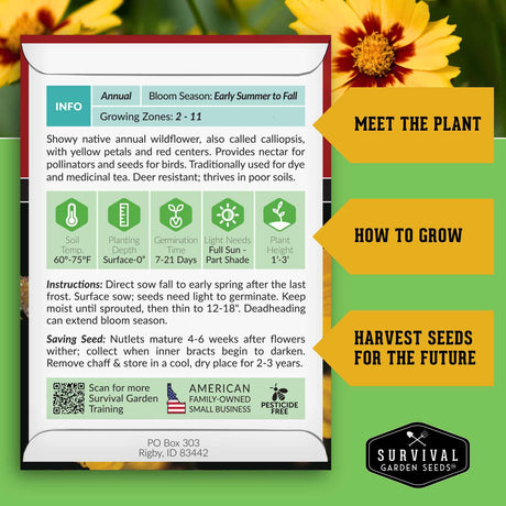 Plains Coreopsis seed growing instructions