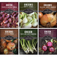 Collection of Survival Garden Seeds onion varieties with images and names.
