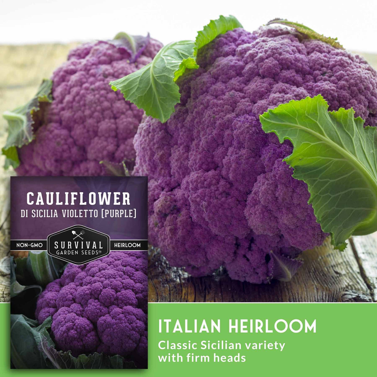 Italian heirloom purple cauliflower