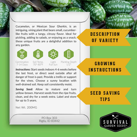 Seed Growing Instructions on the back of every packet