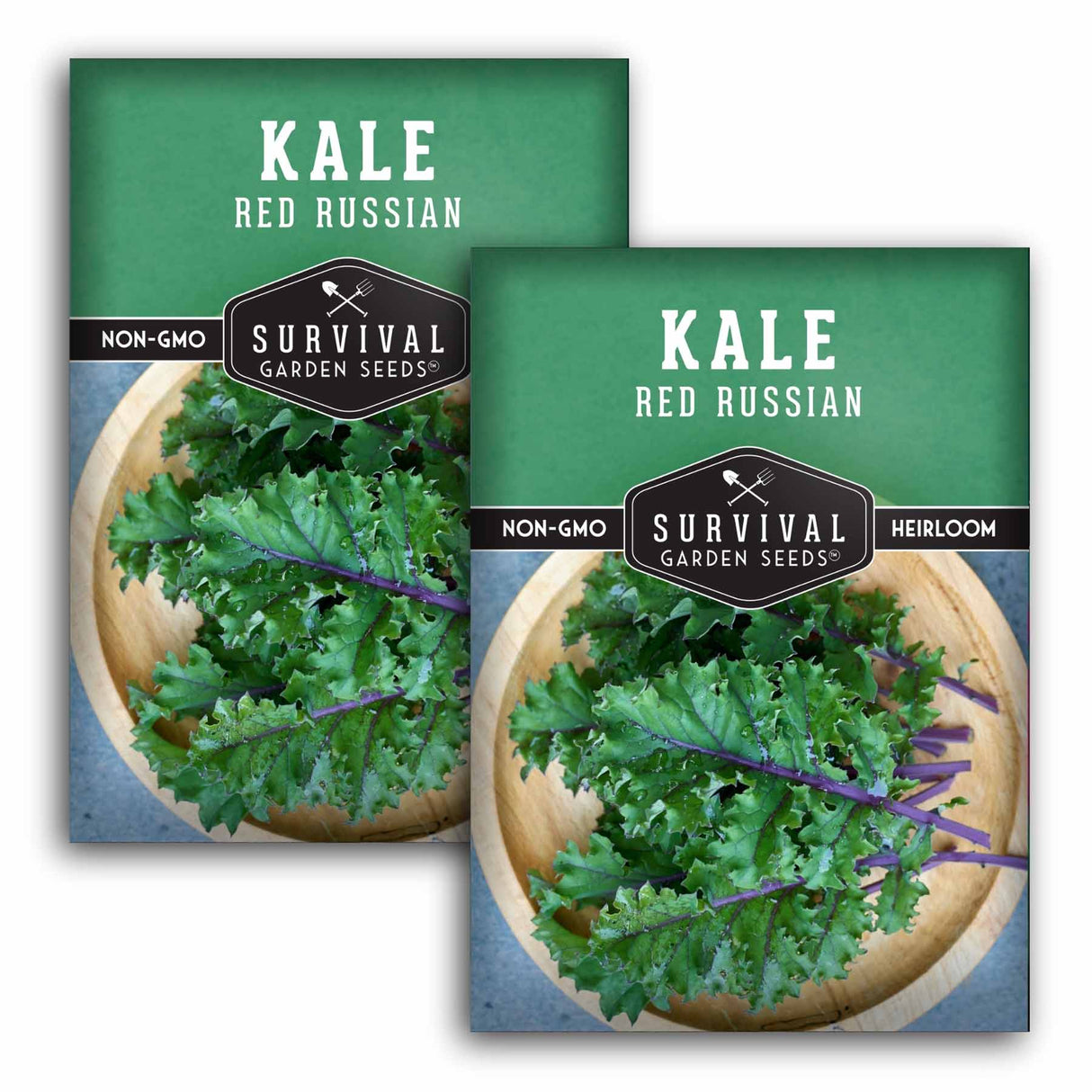 two packets of Red Russian Kale Seeds