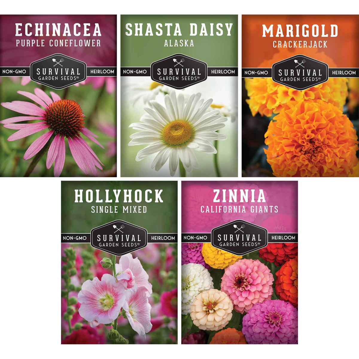 cempasuchil flower seeds 5 Flower Heirloom Seed Collection – SurvivalGardenSeeds