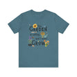 The Garden is Calling so I Must Grow Unisex Tee - front - Heather Deep Teal
